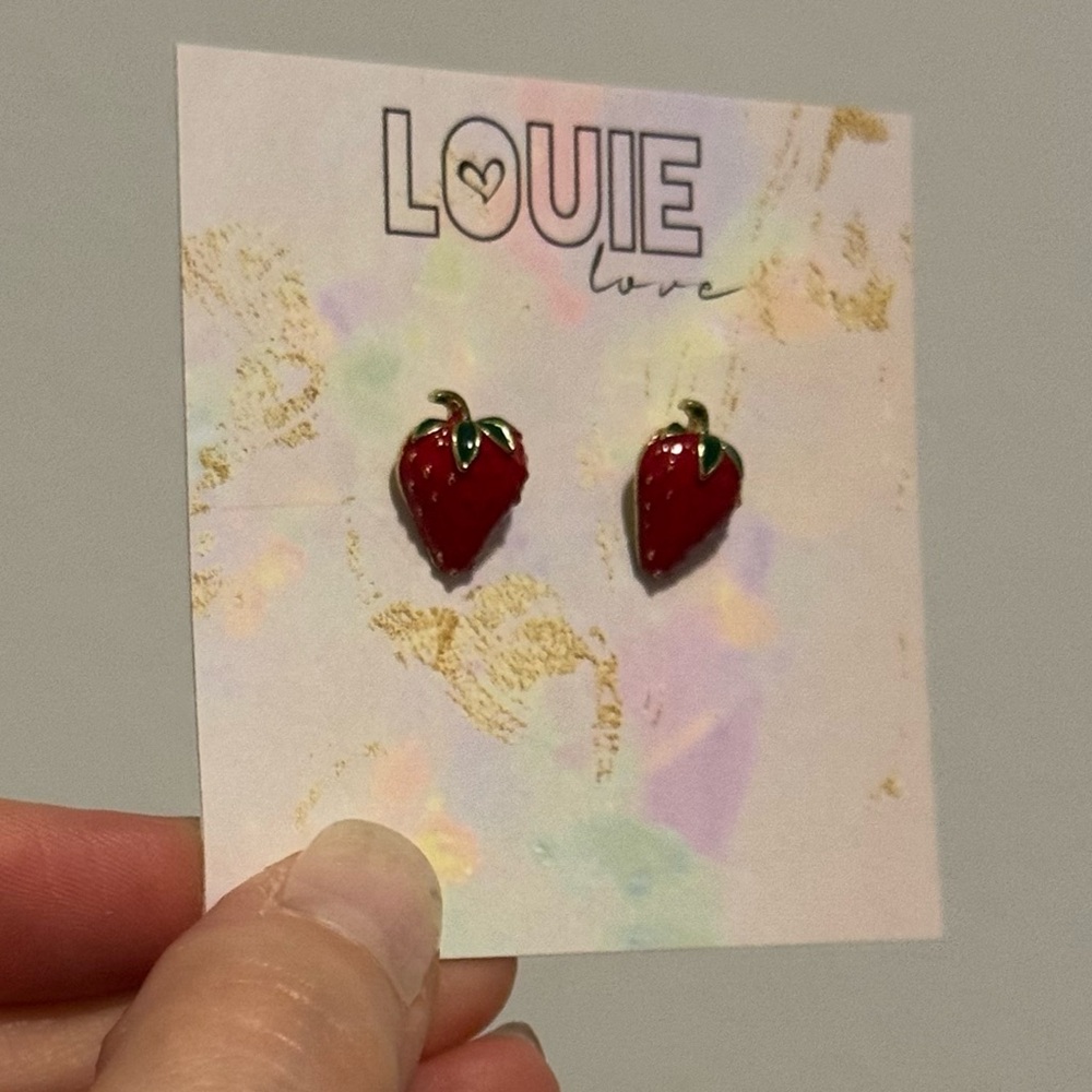 Red Strawberry Stud Earrings
